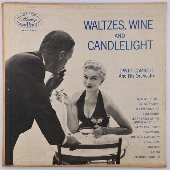 David Carroll Orchestra Waltzes, Wine & Candlelight 1955 Jazz LP Record MG 20086 - Picture 1 of 16